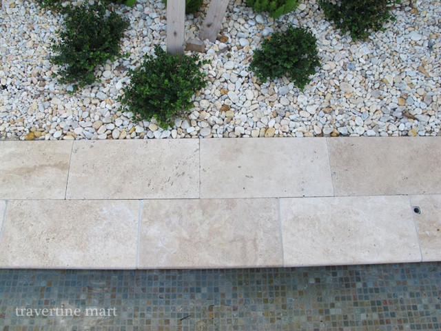 Ivory Tumbled Travertine Stone Pavers And Pool Coping Modern Swimming Pool Miami By Travertine Mart Houzz