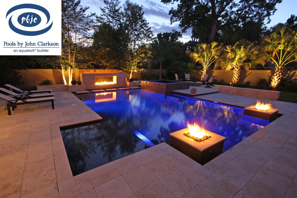 Inspiration for a contemporary pool remodel in Jacksonville