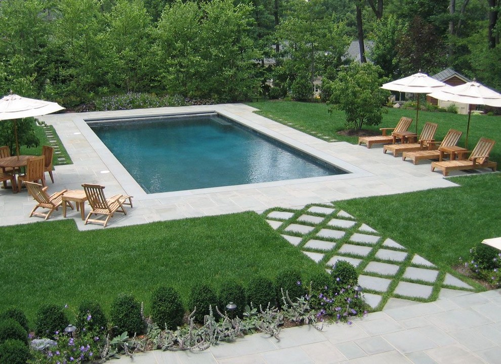 Design ideas for a contemporary swimming pool in Atlanta.