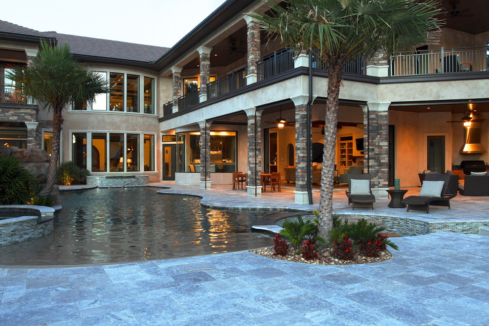 Inspiration for a contemporary pool remodel in Jacksonville