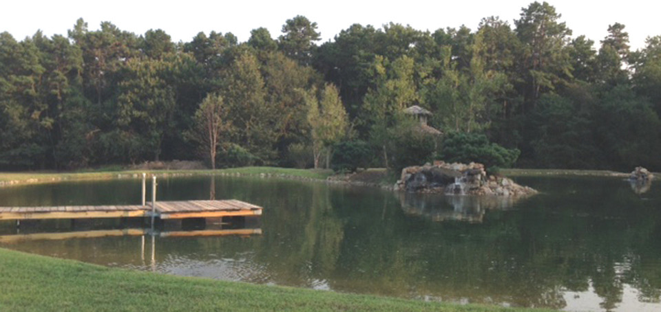 Foto di una grande piscina naturale rustica personalizzata dietro casa con fontane