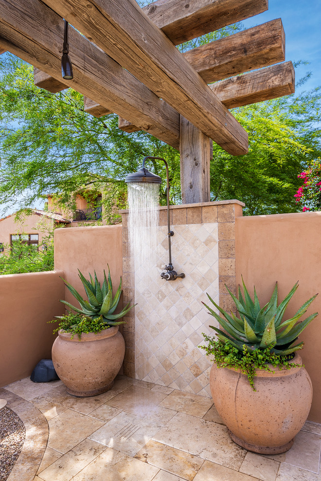 This is an example of a rustic swimming pool in Phoenix.