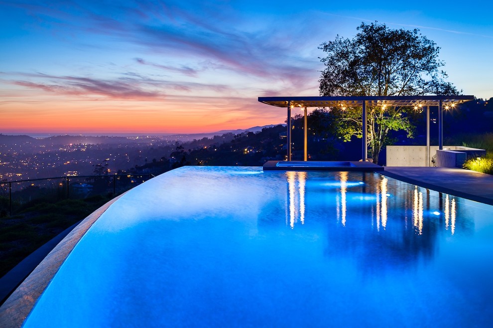 Modern swimming pool in Santa Barbara.