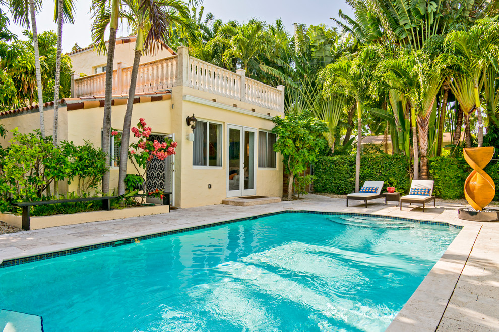 La Gorce Drive Mediterranean Pool Miami by Interiors by Erik R
