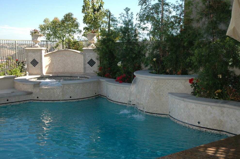 Mediterranean swimming pool in Orange County.