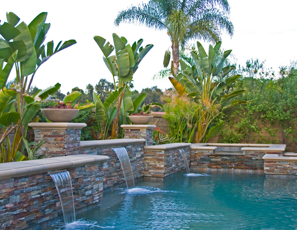 Inspiration for a world-inspired swimming pool in Orange County.
