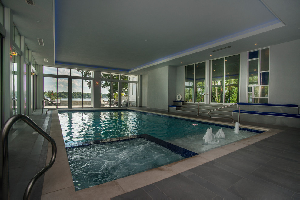 Lake Geneva, WI Indoor Pool and Hot Tub Modern Pool Milwaukee
