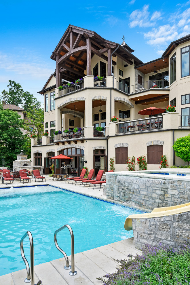 Lake of the Ozarks Remodel Mediterranean Swimming Pool & Hot Tub