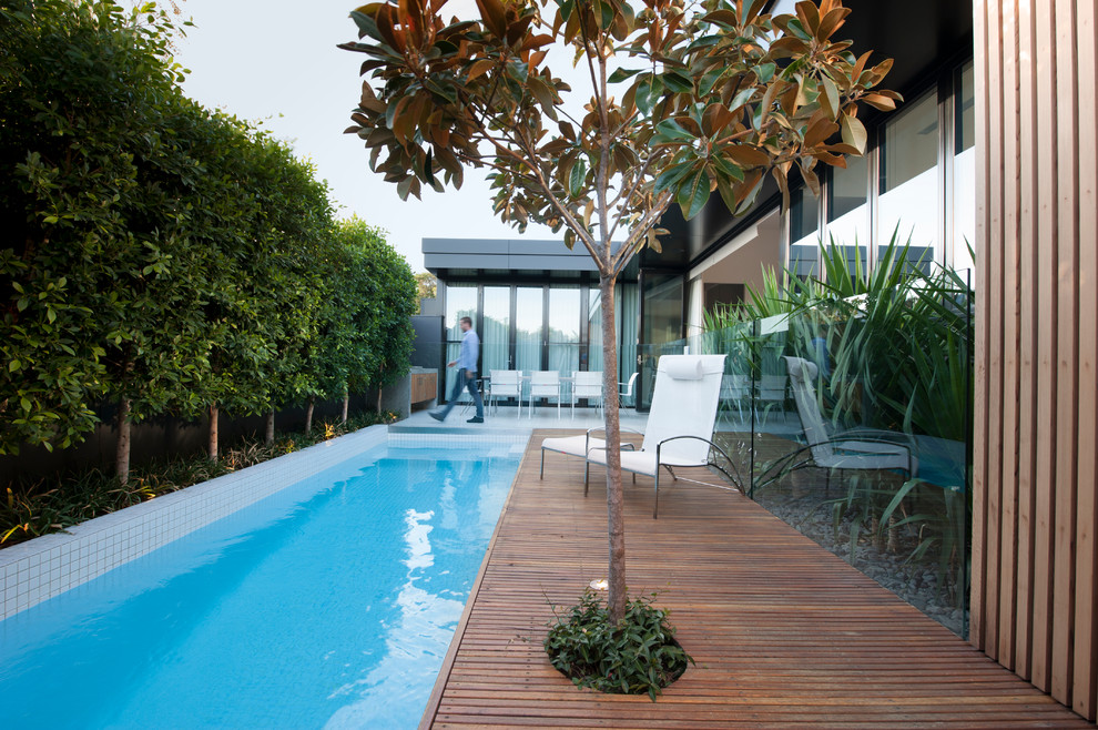 This is an example of a modern swimming pool in Melbourne.