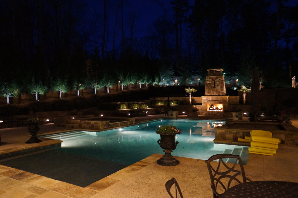Landscape Lighting Contemporary Pool Atlanta by Southern
