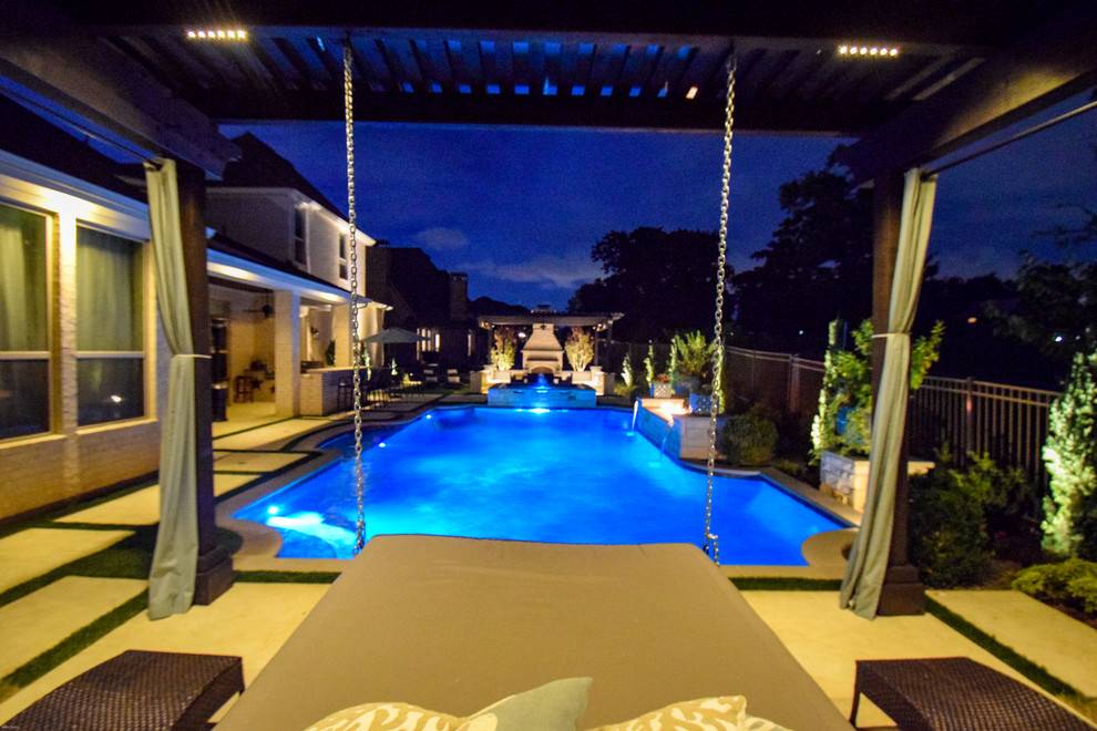 Lantana Luxury Geometric Pool Contemporary Pool Dallas by Mike