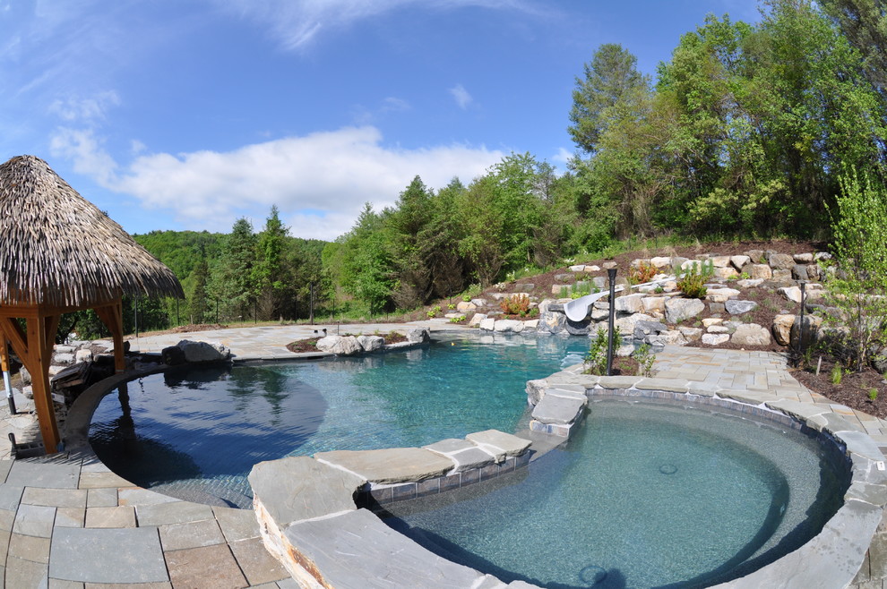 Large In Ground Swimming Pool in Rural Pennsylvania Tropical Pool
