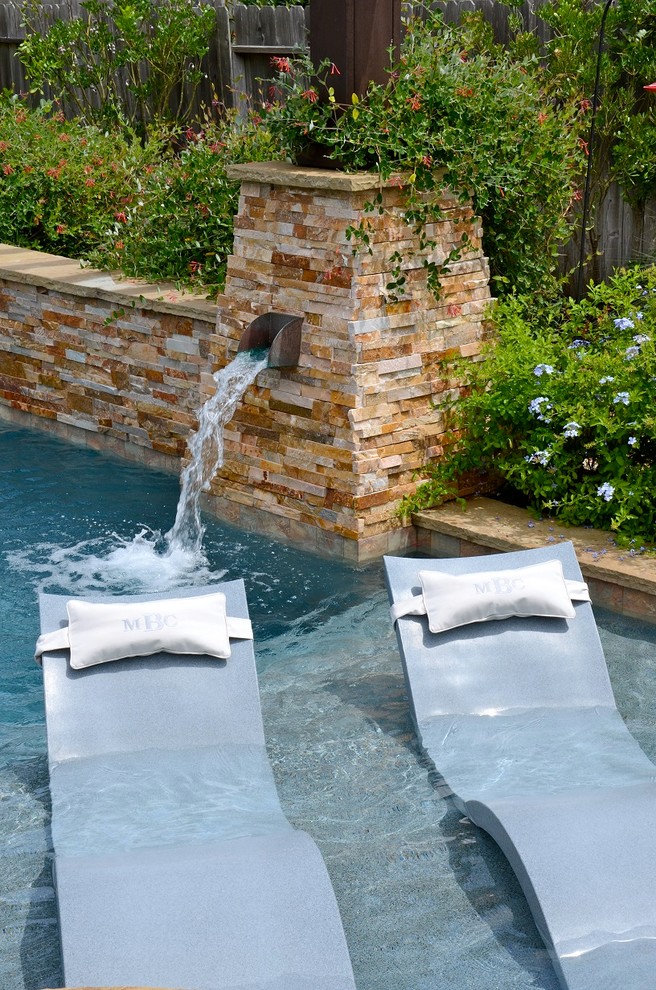 Ledge Lounge inpool Chaise and Pillow Contemporary Pool Houston