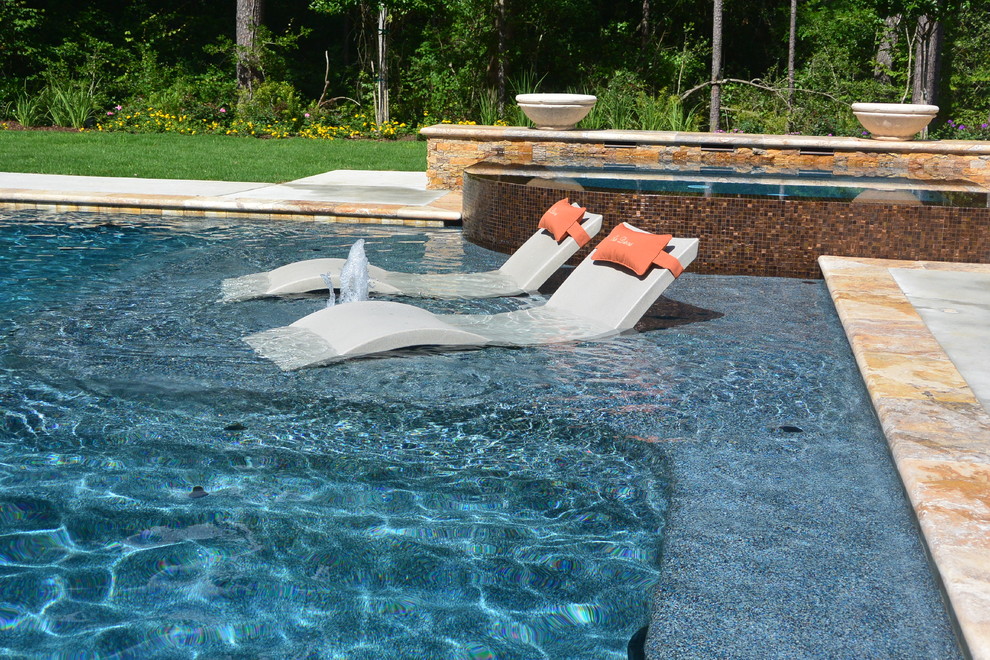 Ledge Loungers in Action! Contemporary Pool Houston by Ledge