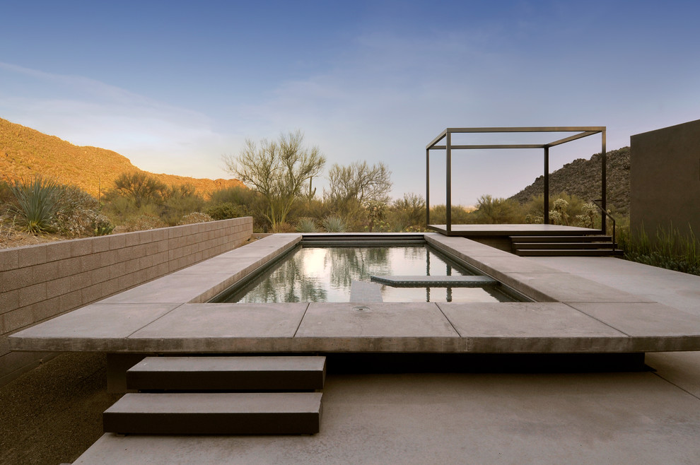 Moderner Pool in rechteckiger Form in Phoenix