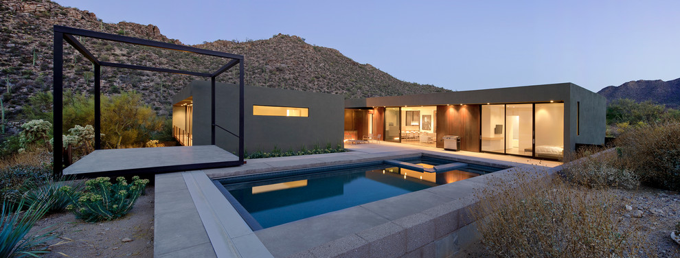 Modern rectangular swimming pool in Phoenix.