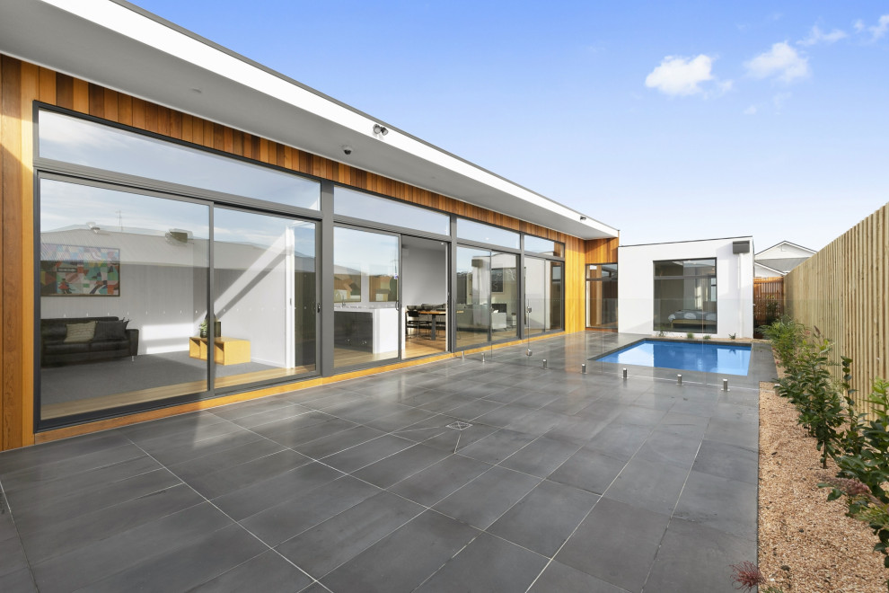 Design ideas for a small modern swimming pool in Geelong.