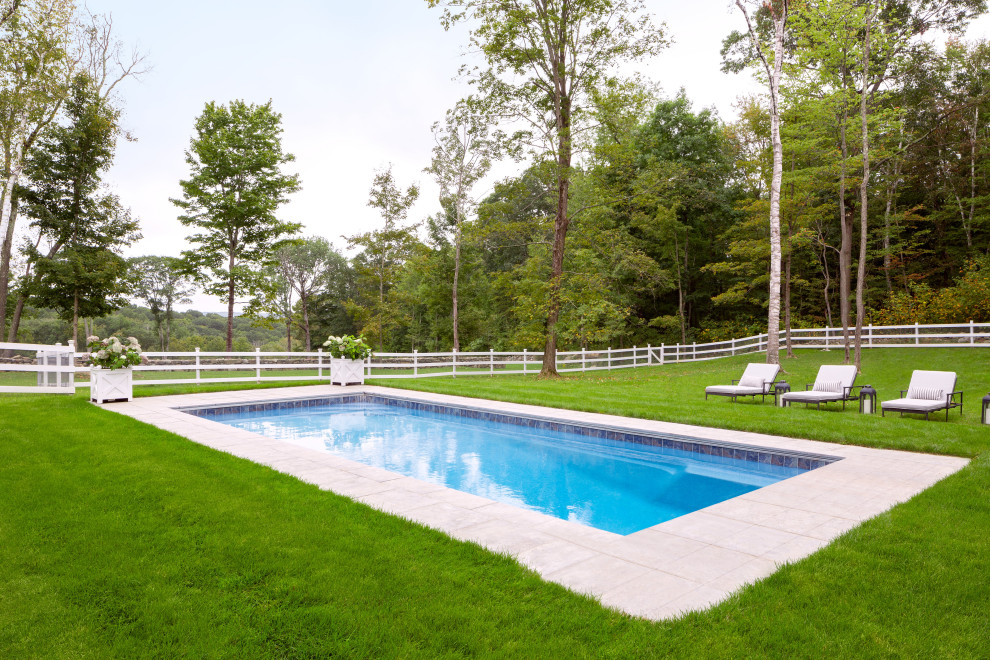 Cette photo montre une piscine nature rectangle.