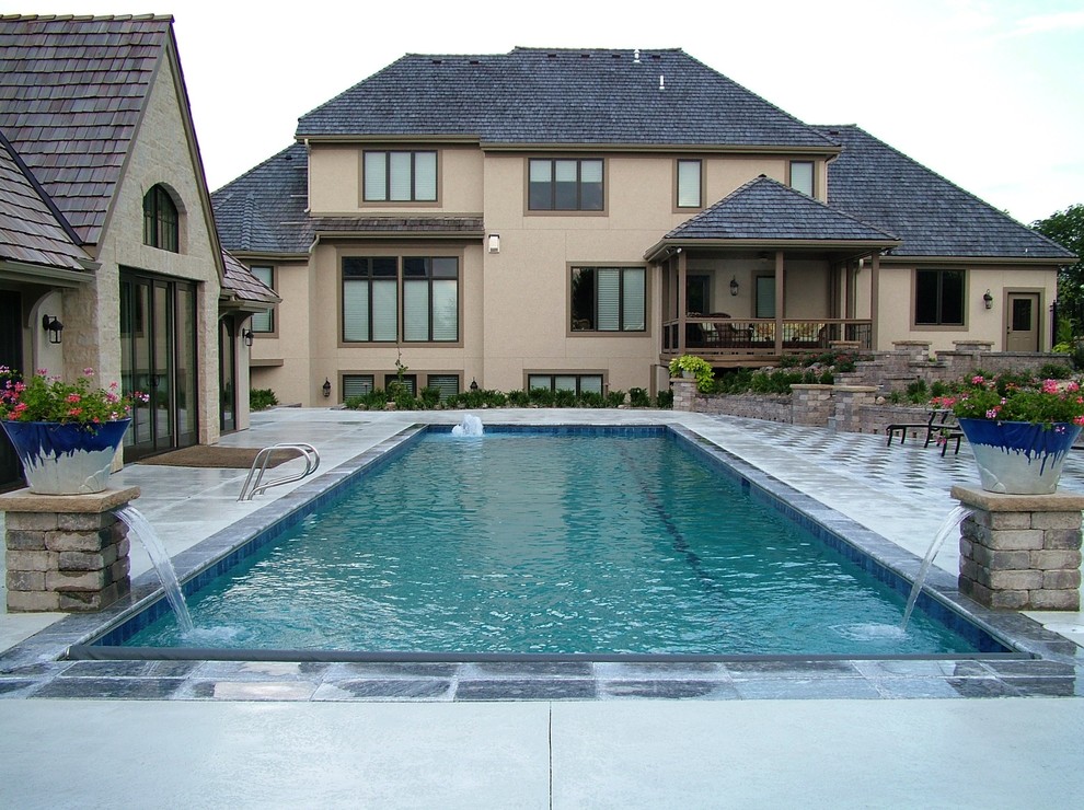 Long and narrow Traditional Pool Kansas City by Midwest Custom Pools Houzz