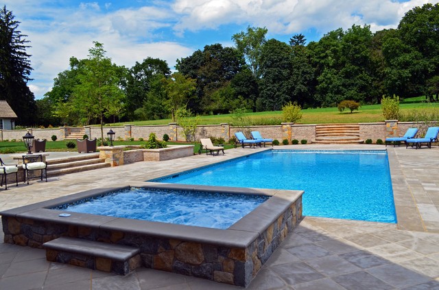 Luxury Inground Swimming Pool Spa, Inground Pool With Spa Designs