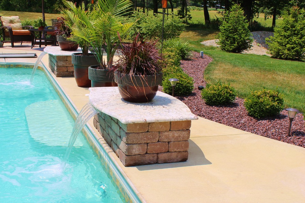 Magic Falls Traditional Pool Indianapolis By Angies Pool And Spa Inc Houzz 