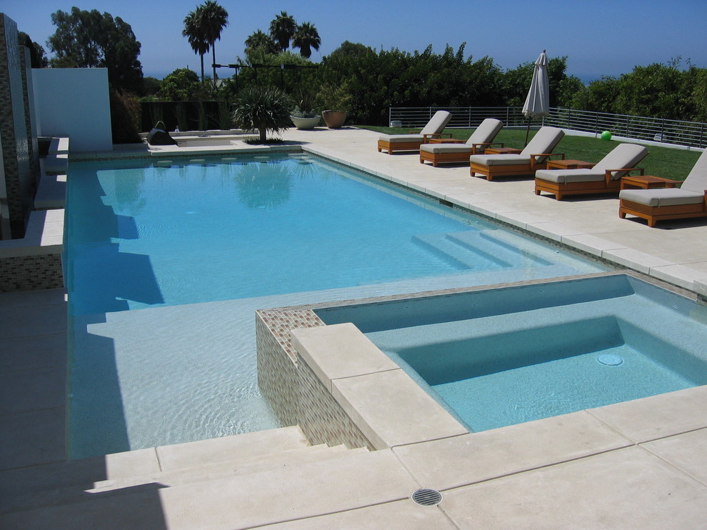 Trendy rectangular pool photo in Los Angeles