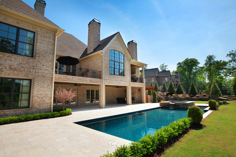 Manor Home 49 Transitional Pool Atlanta by Santoro Signature