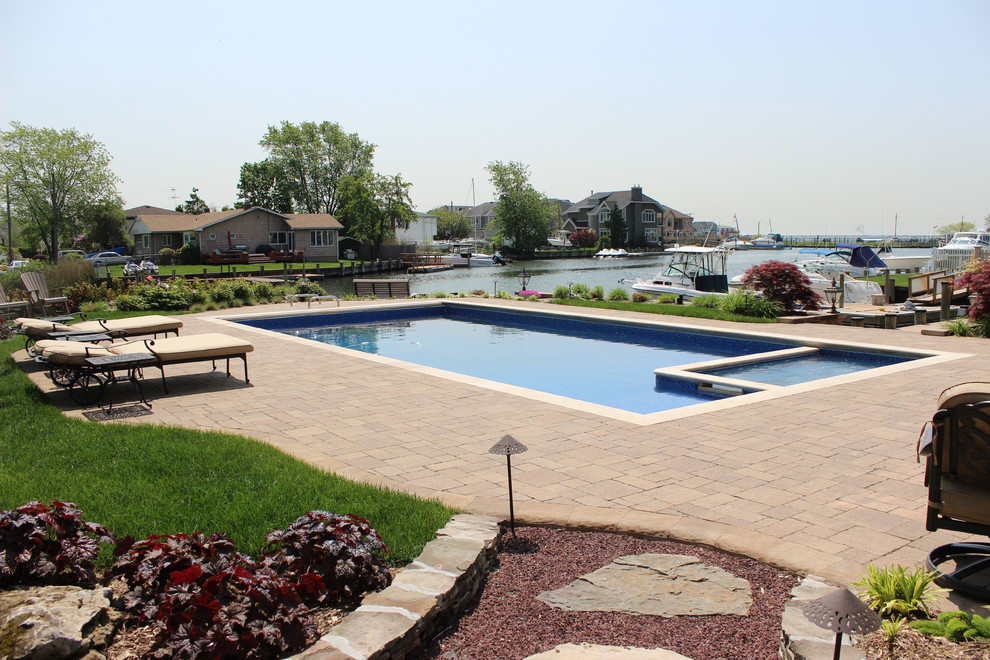 Massapequa Waterfront Transitional Pool Phoenix by D&D