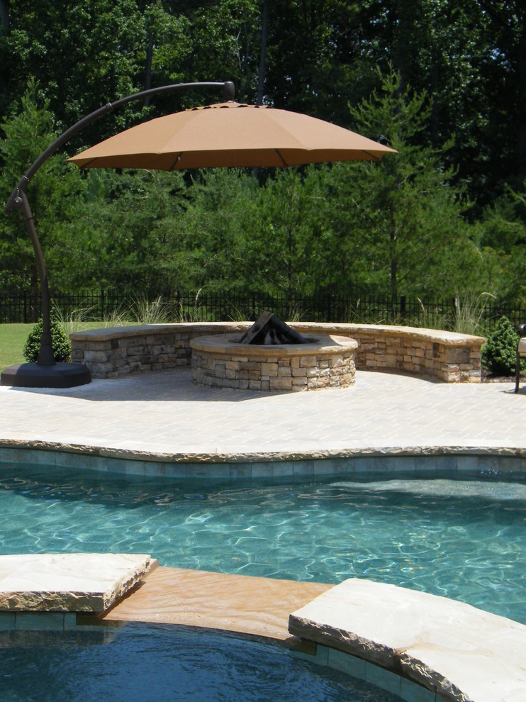 Milton Swimming Pool with WaterSlide Traditional Pool Atlanta