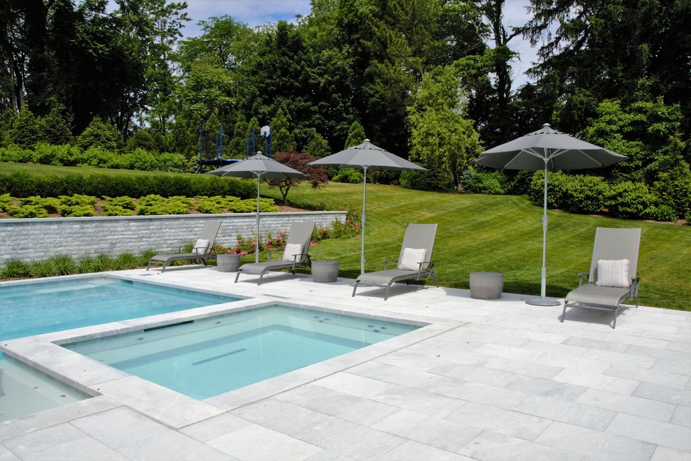 Modern & Bright Swimming Pool + Spa NY Design Modern Pool New