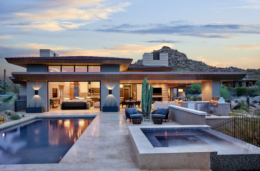 Modern Desert Prairie Southwestern Pool Phoenix by Argue Custom Homes Houzz