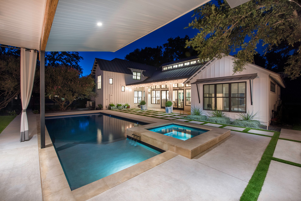 Photo of a large contemporary swimming pool in Austin.