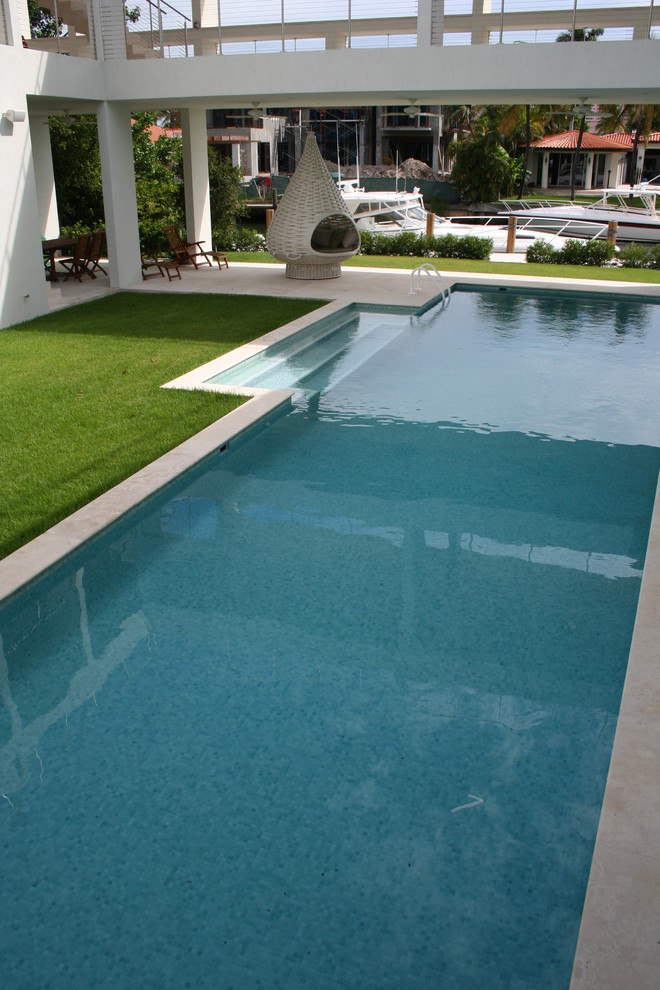 Modern glass tile pool Modern Pool Miami by Foreverpools Houzz