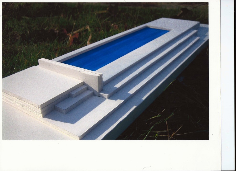 Esempio di una piscina monocorsia moderna rettangolare