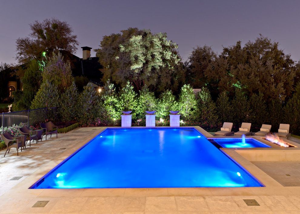 Inspiration for a modern pool remodel in Dallas