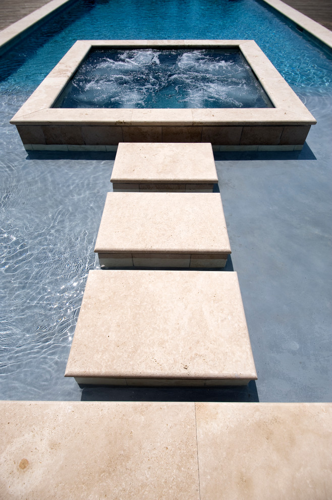 Inspiration for a mediterranean pool remodel in New York