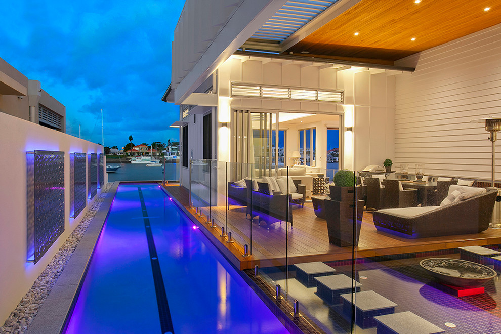 Inspiration for a contemporary rectangular pool remodel in Sunshine Coast