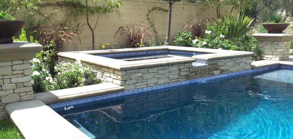 Inspiration for a mediterranean swimming pool in Los Angeles.