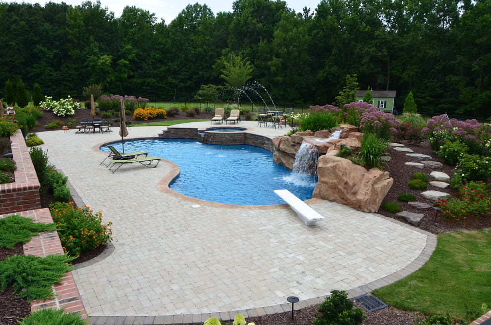 Morrisville/Cary, NC Swimming Pool, waterfall, outdoor living