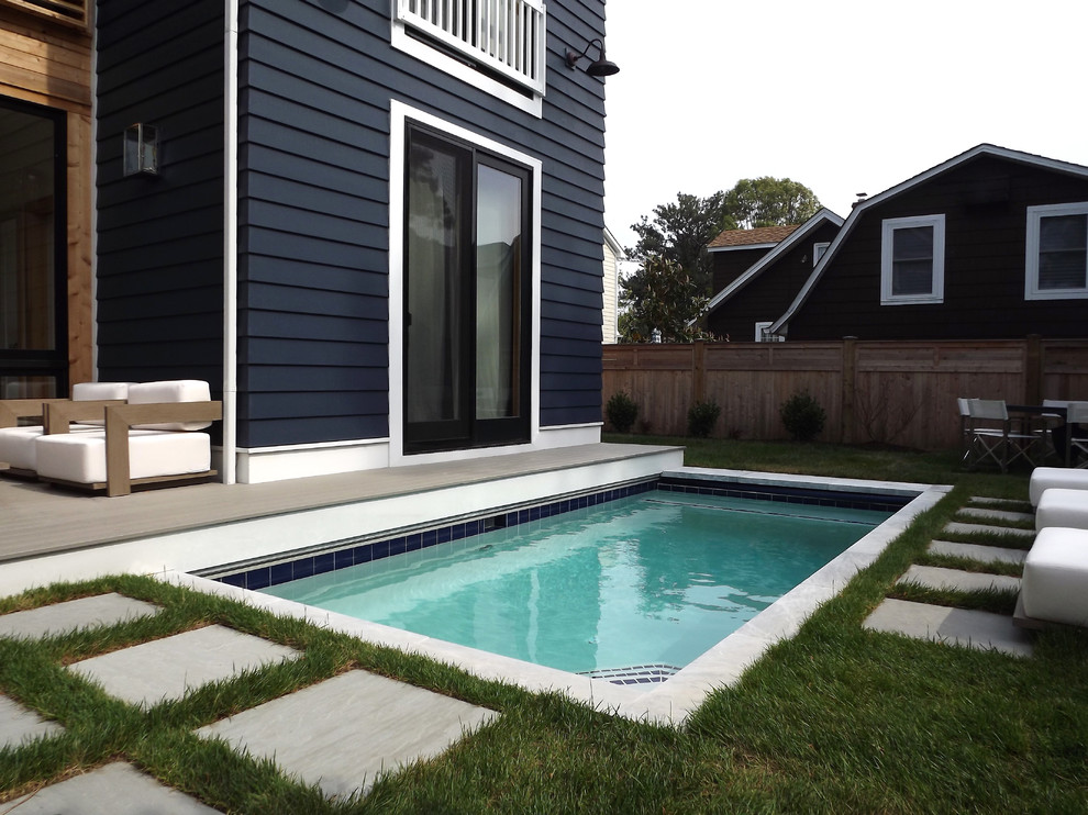 Design ideas for a small contemporary side rectangular swimming pool in Other.