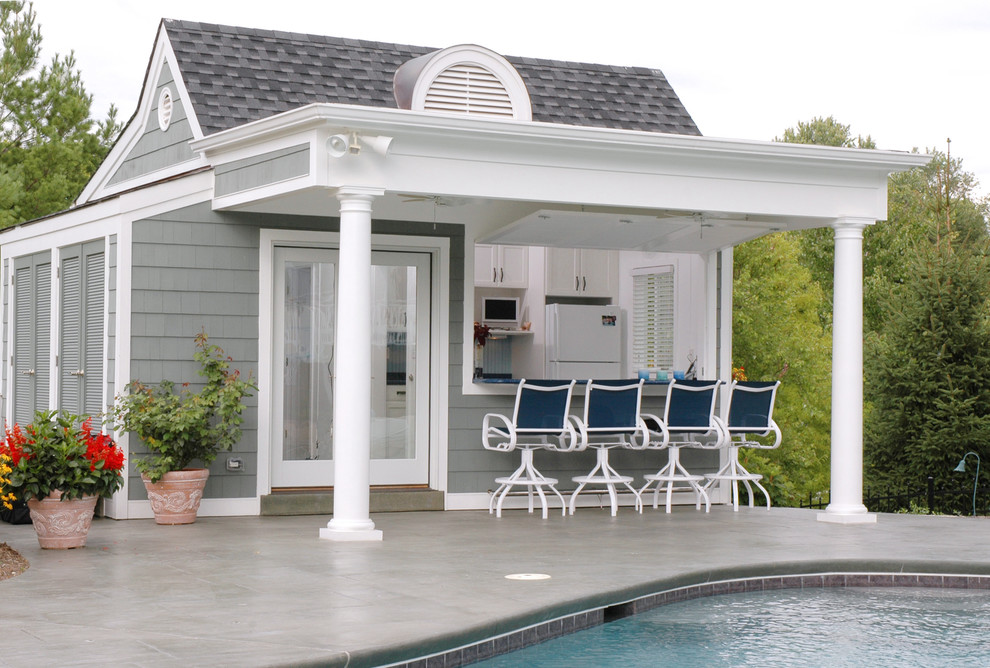 NantucketInspired Pool House Beach Style Pool Cincinnati by