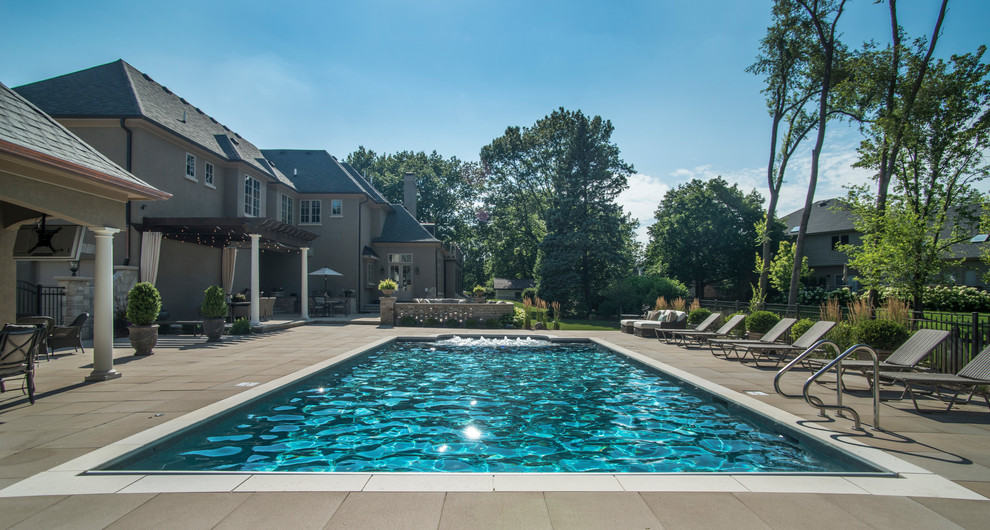 Naperville, IL Swimming Pool With Offset Sunshelf Traditional Pool
