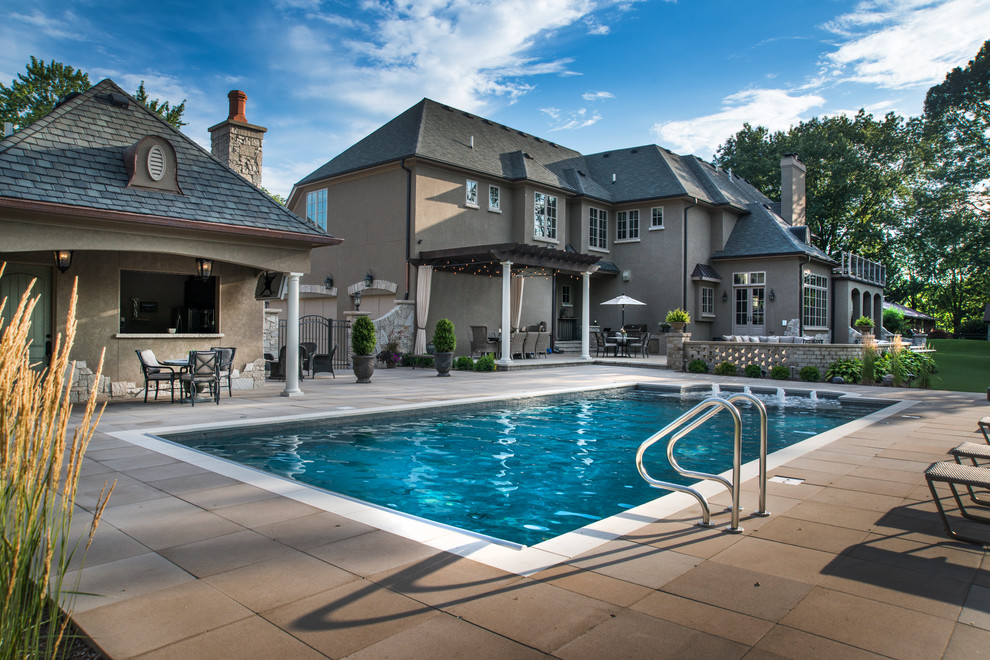 Naperville, IL Swimming Pool With Offset Sunshelf Traditional Pool