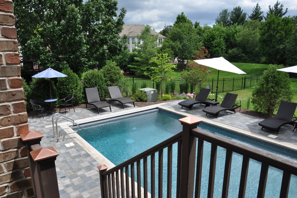 Naperville Inground Pool Deck Contemporary Pool Chicago by