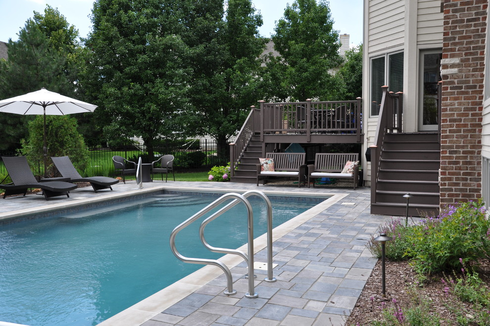 Naperville Inground Pool Deck Contemporary Pool Chicago by