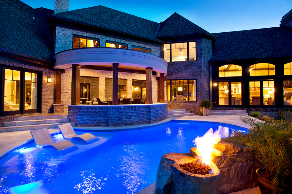 Nashville Lakefront Transitional Pool Nashville by Botsko