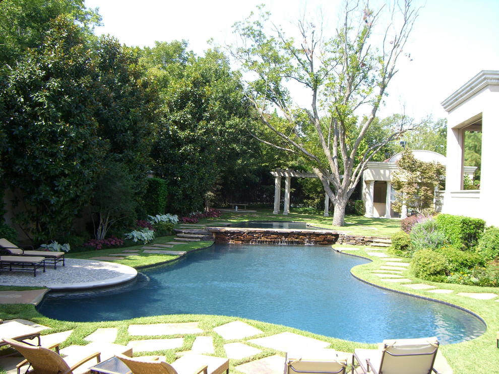 Design ideas for an eclectic swimming pool in Dallas.