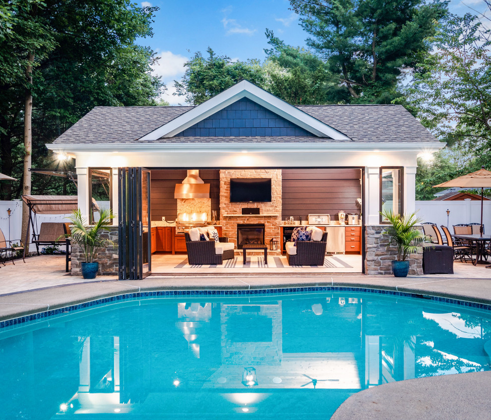 New City - New Pool House - Beach Style - Pool - New York - by ROAM ...