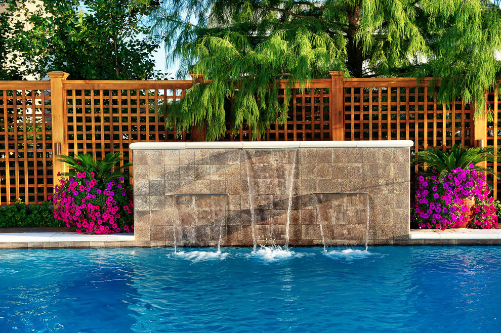 New Lenox, IL Swimming Pool and Raised Wall Contemporary Pool