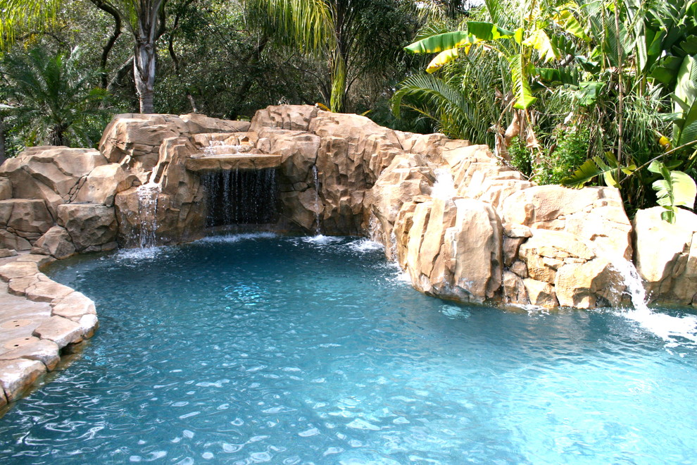 This is an example of a world-inspired private and custom shaped swimming pool in Orlando.